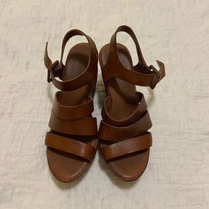 Kork-Ease Women’s Leather Wedges, Brown, Size 6.5
